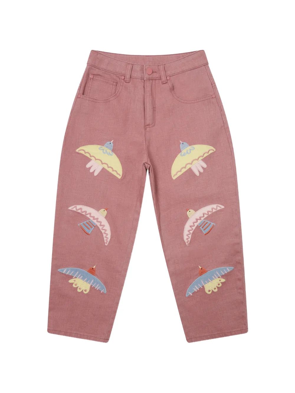 Stella McCartney Kids 비둘기 자수 바지