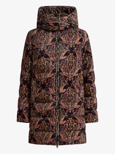 ETRO 플로랄 페이즐리 벨벳 퍼프 자켓