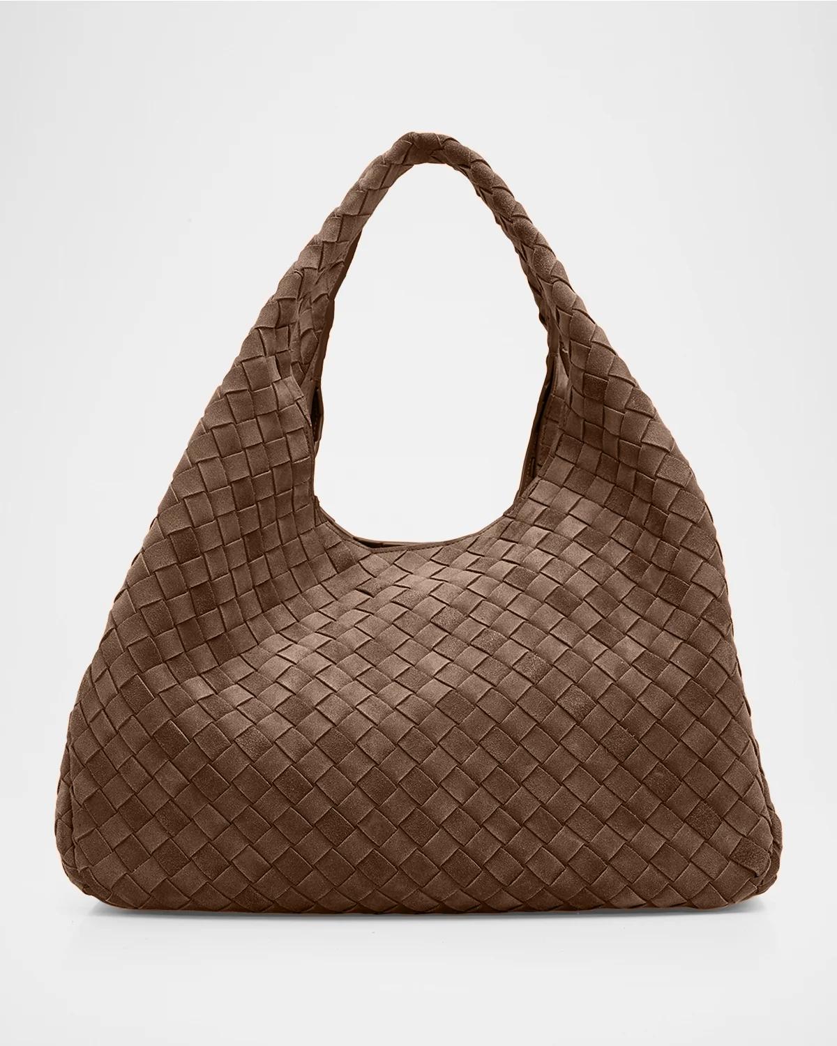 BOTTEGA VENETA 캄파나 라지 스웨이드 숄더백