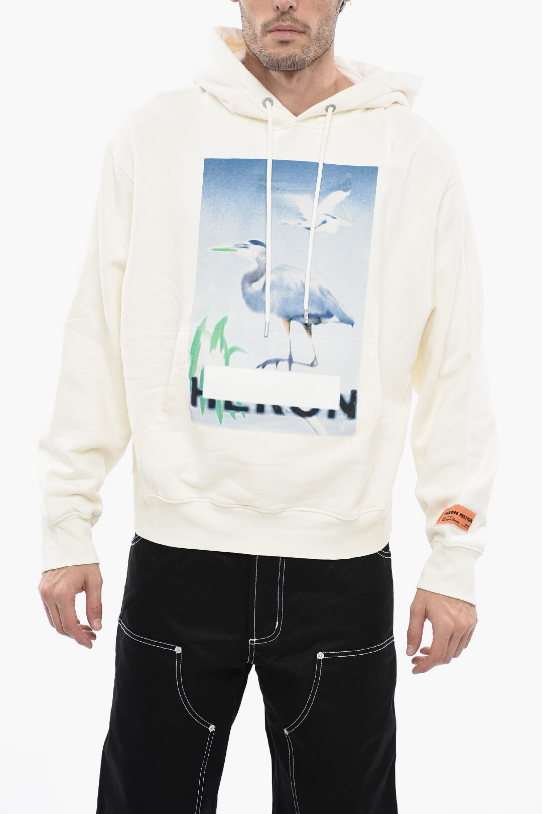 HERON PRESTON 프론트 프린트 후드티