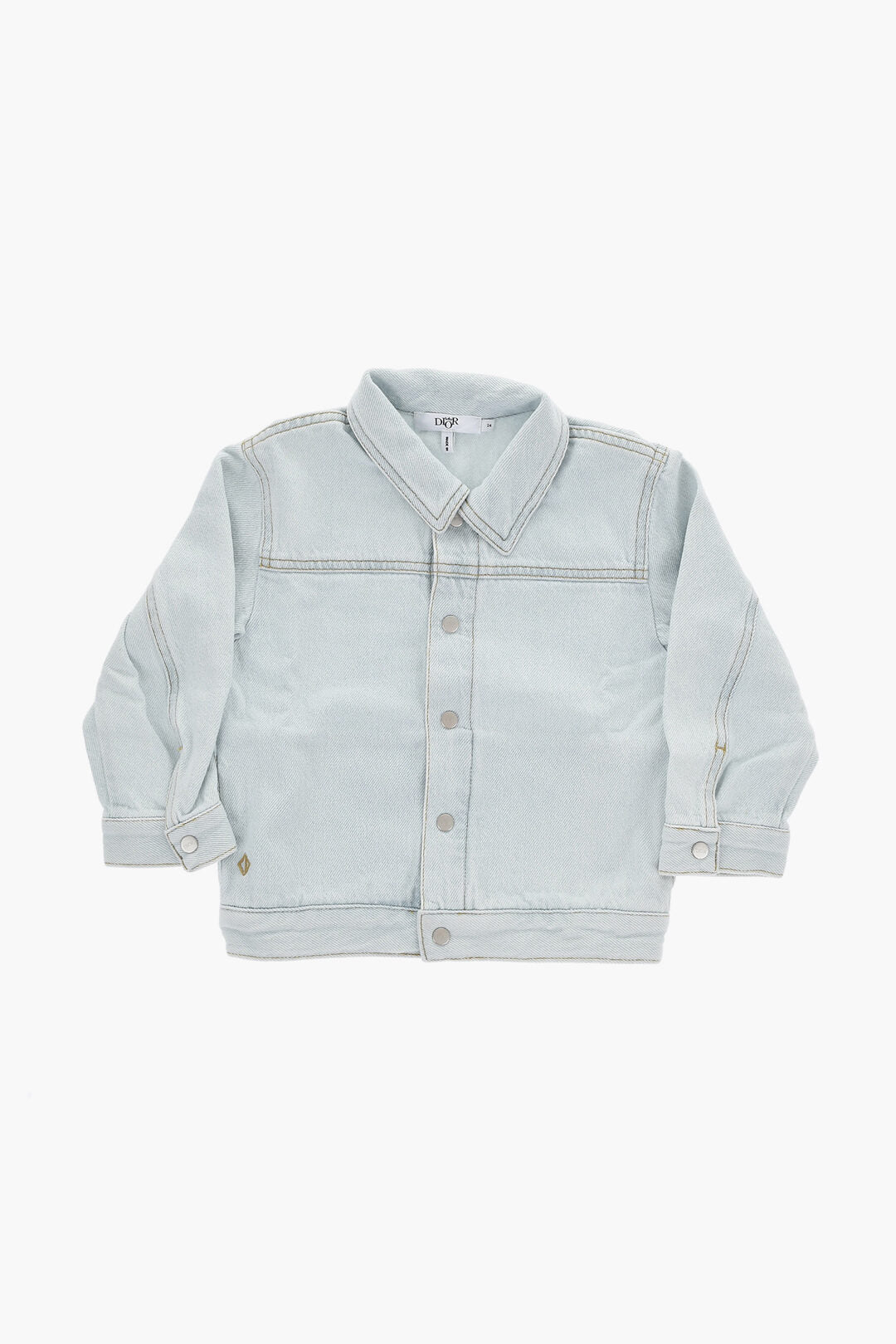 DIOR KIDS 로고 스냅 버튼 데님 자켓
