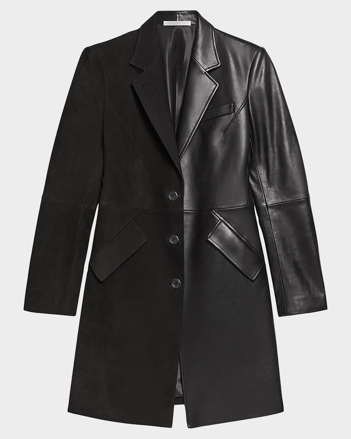 HELMUT LANG 스컬프티드 레더 에이펙스 코트