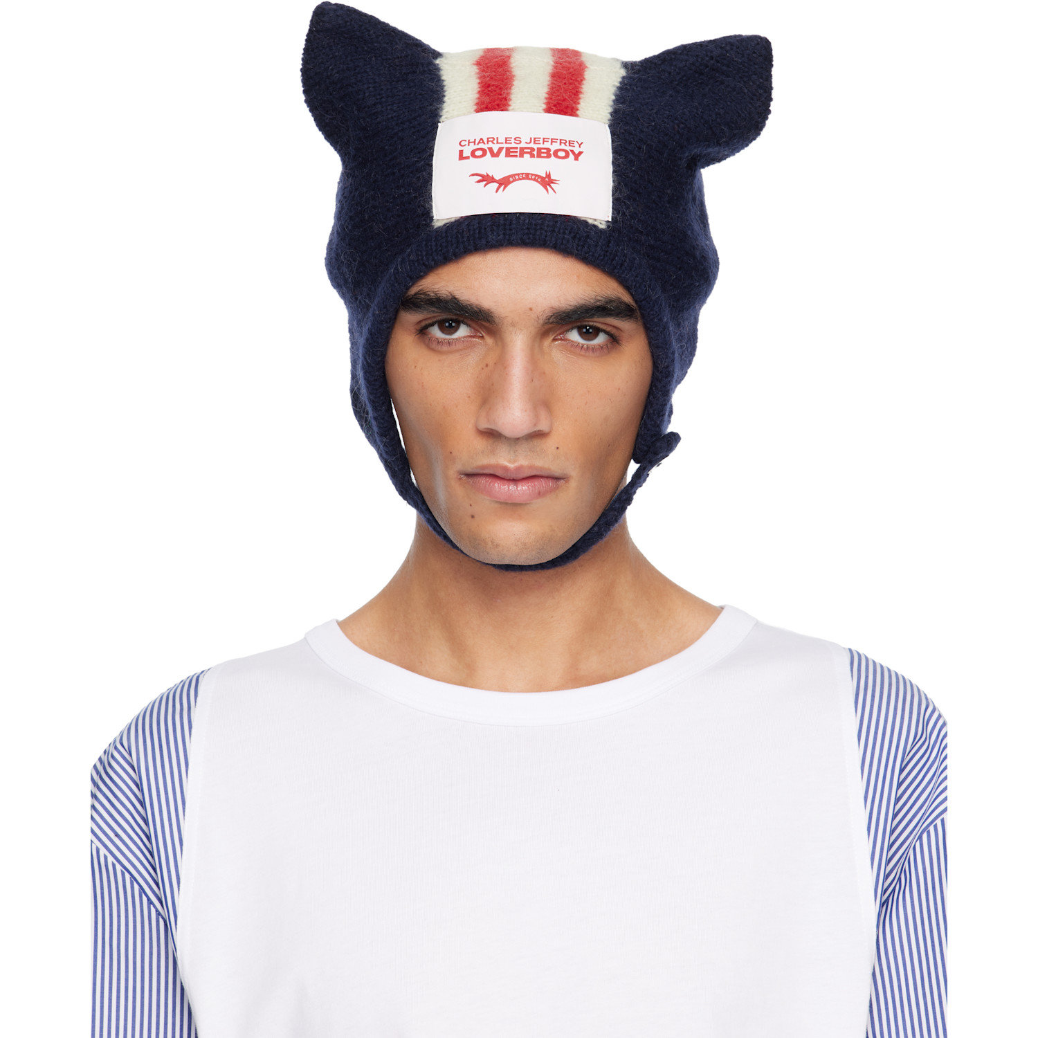 CHARLES JEFFREY LOVERBOY 네이비 이어스 보넷 비니