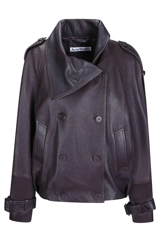 Acne Studios 더블 브레스티드 가죽 자켓