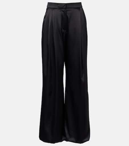 NINA RICCI 실크 블렌드 새틴 와이드 팬츠