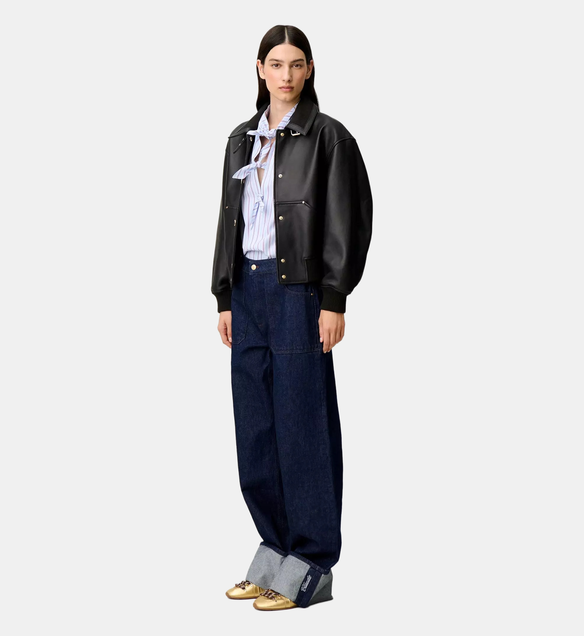 Claudie Pierlot  와이드 팬츠 데님 자수