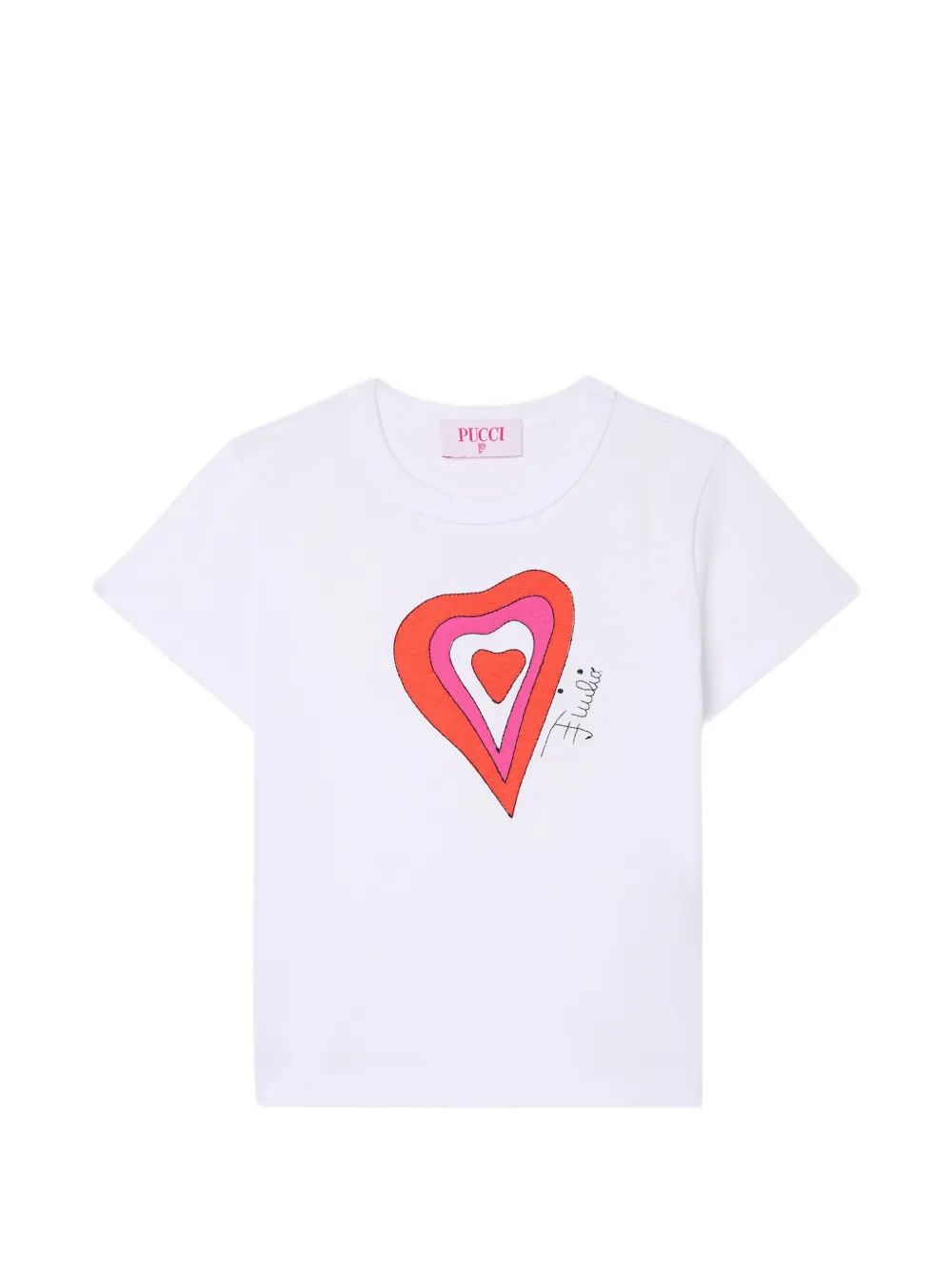 PUCCI KIDS 하트 프린트 오가닉 코튼 티셔츠