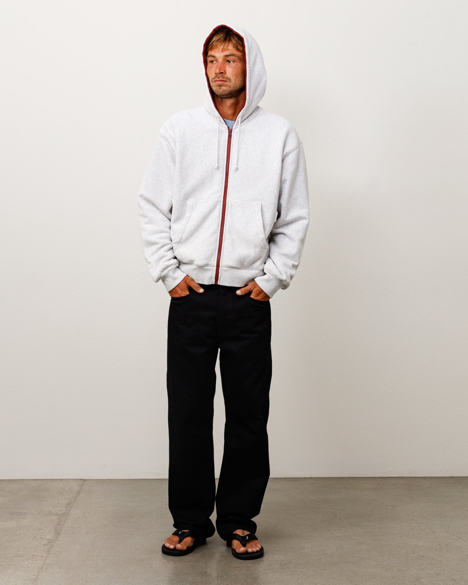 STUSSY 더블 페이스 집업 후드