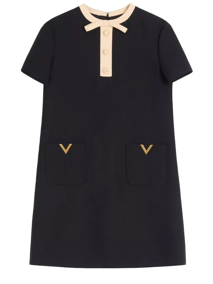 VALENTINO 울 실크 미니 드레스