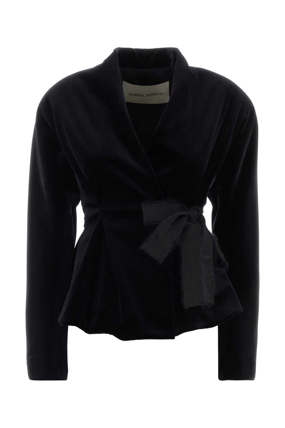 ALBERTA FERRETTI 알베르타 페레티 블랙 벨벳 블레이저