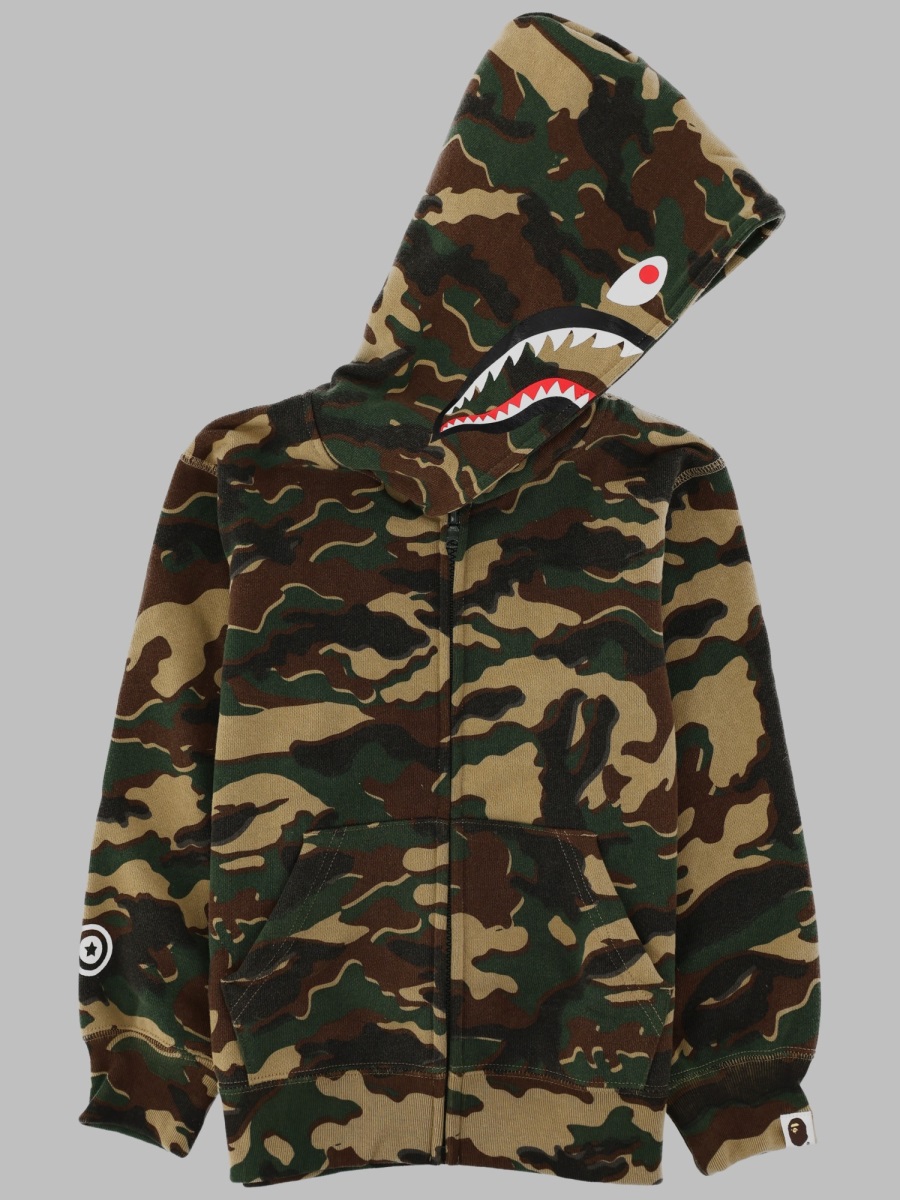 Bape 상어 그래픽 집업 후드티