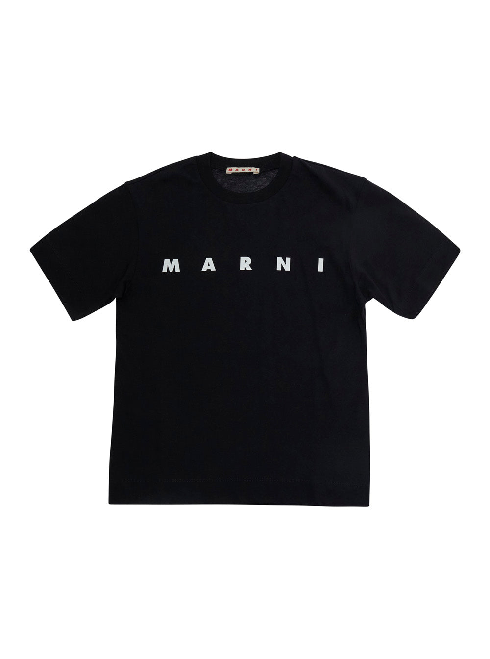 Marni Kids 미니 보이즈 블랙 로고 그래픽 면 티셔츠