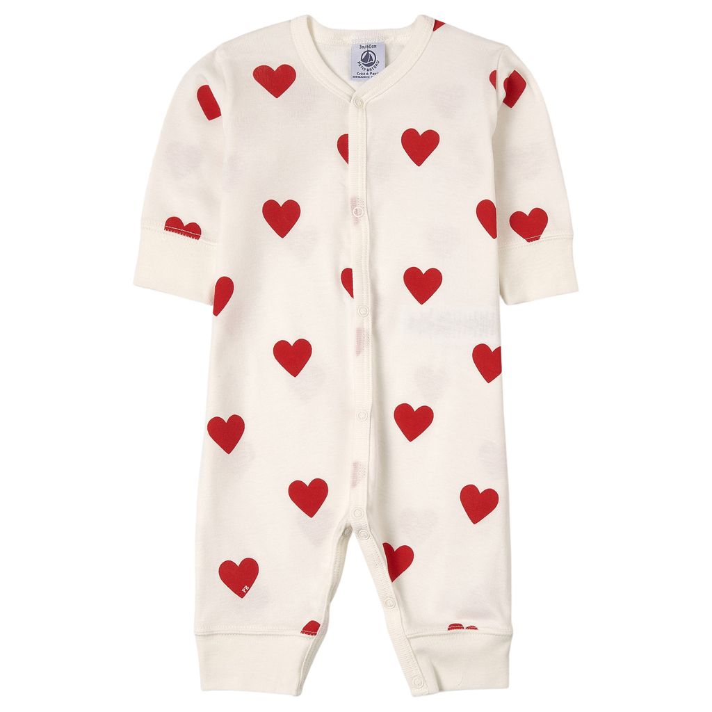 PETIT BATEAU KIDS 하트 문 원피스 화이트