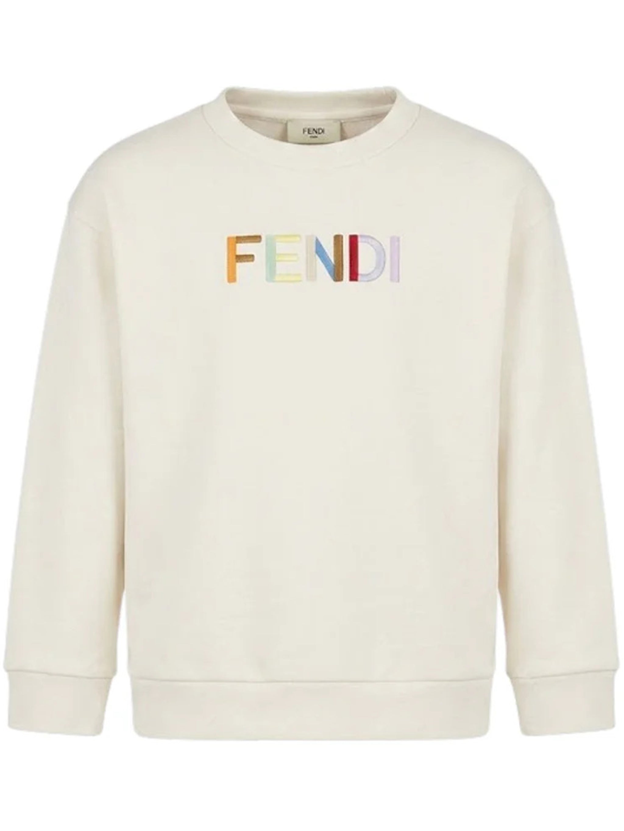 Fendi Kids 리브드 헴 자수 스웨터