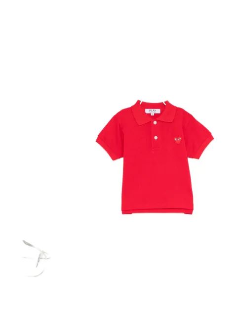 Comme Des Garçons Play Kids 하트 로고 패치 폴로 셔츠