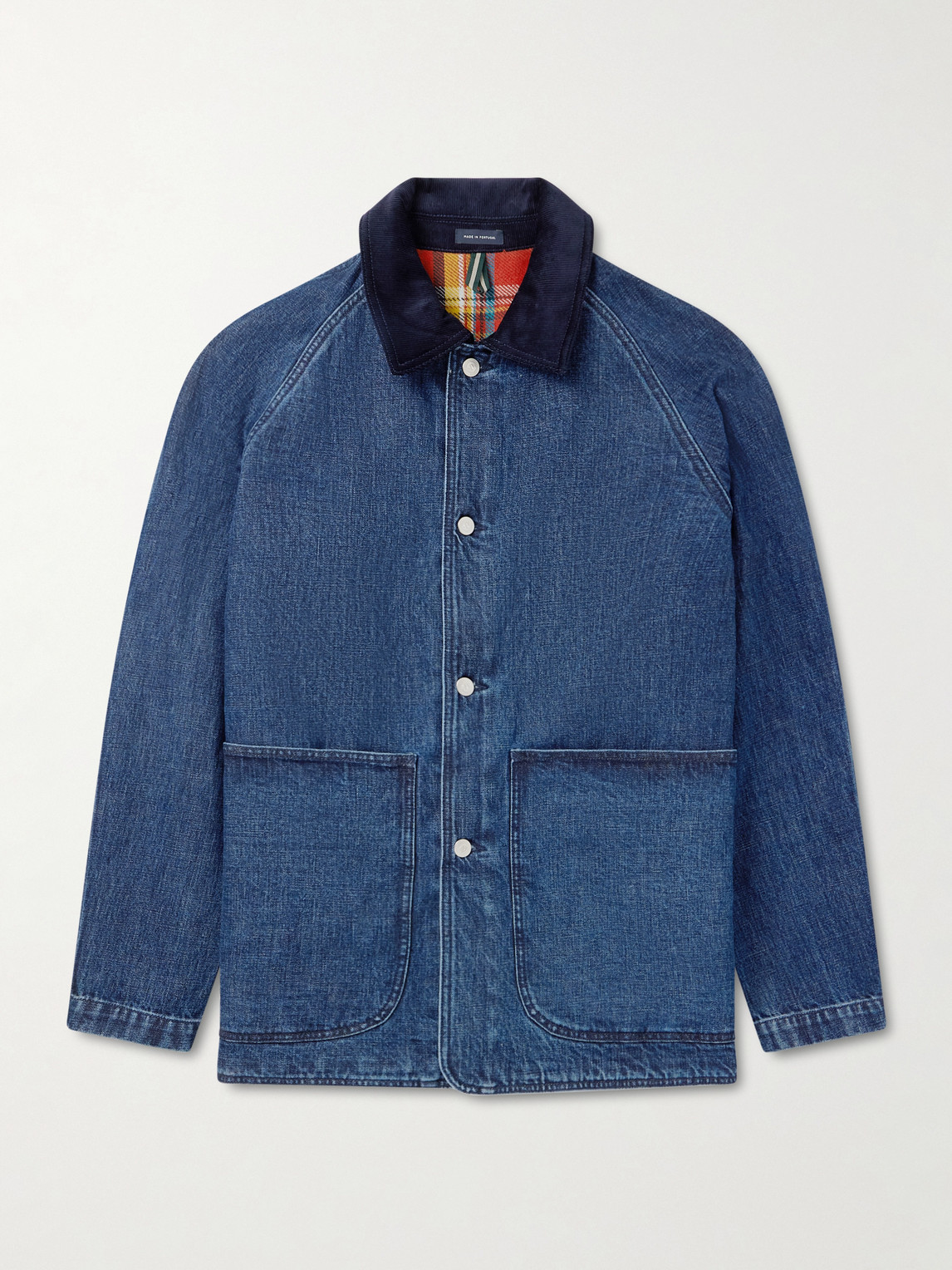 DRAKE'S  코듀로이 트리밍 데님 자켓