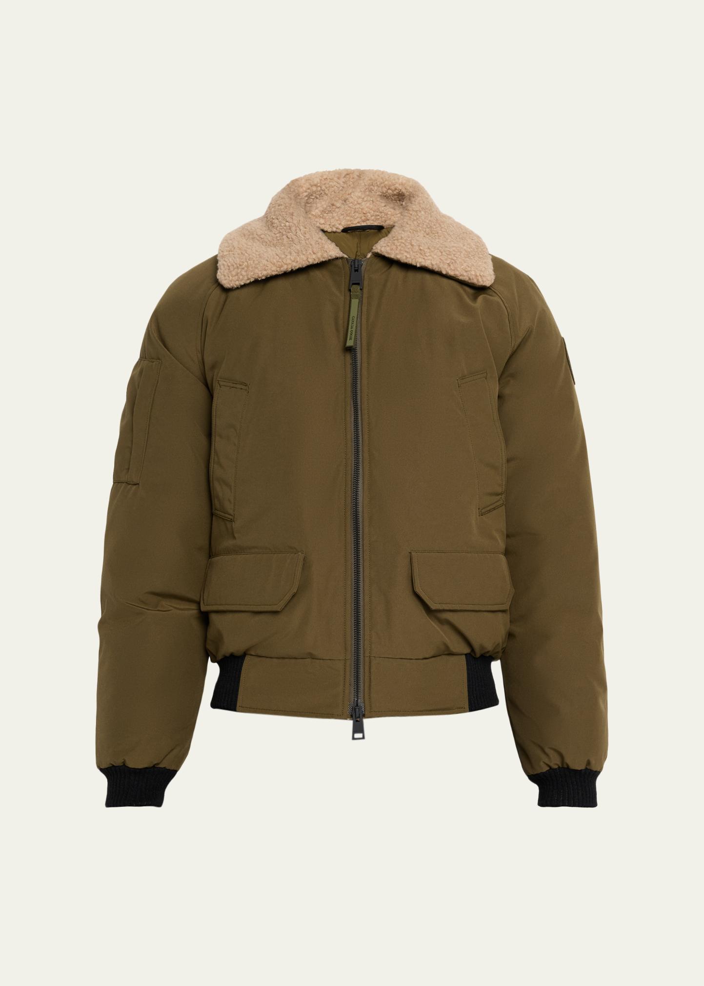 CANADA GOOSE 남성 칠리왁 플리스 칼라 다운 봄버 자켓