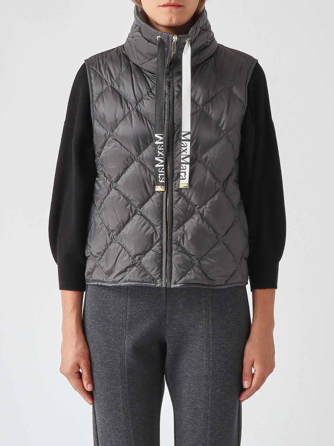 max mara the cube 트레직 맥 마라 더 큐브 하이넥 퀼티드 나일론 패딩 조끼