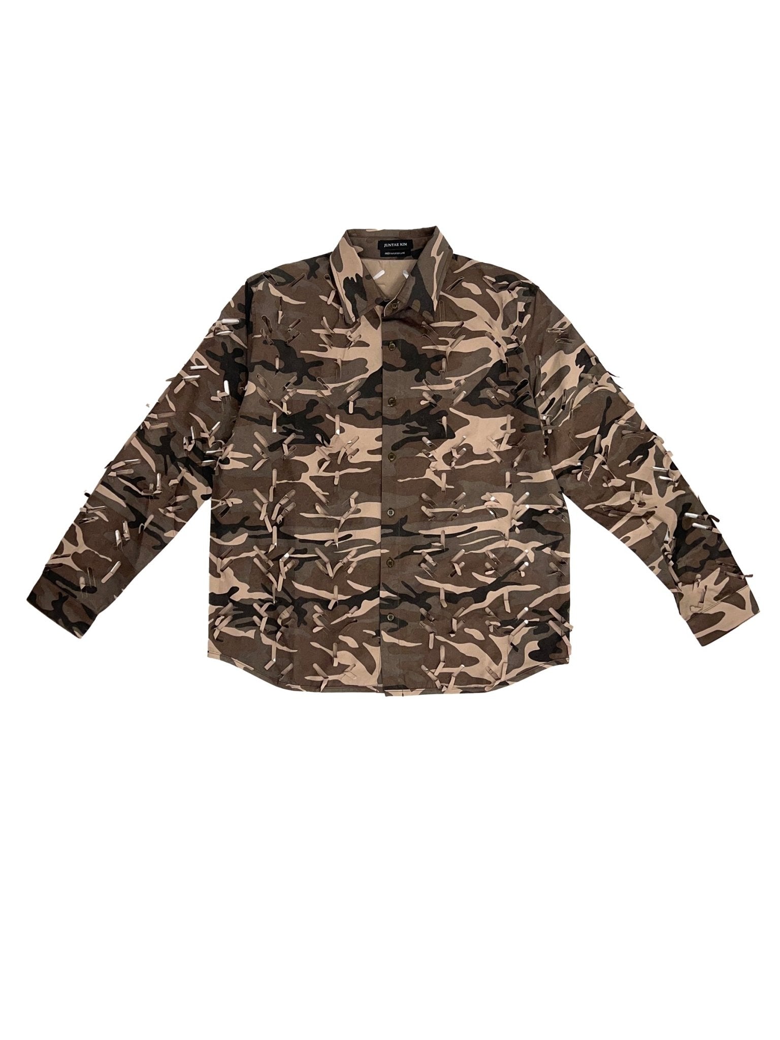 JUNTAE KIM 레이저 슬래시 셔츠 CAMOUFLAGE AW25