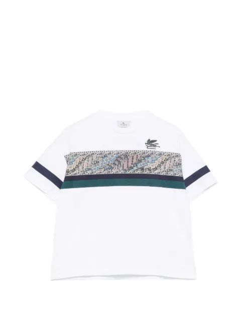 ETRO KIDS 페가소 자수 페이즐리 프린트 티셔츠