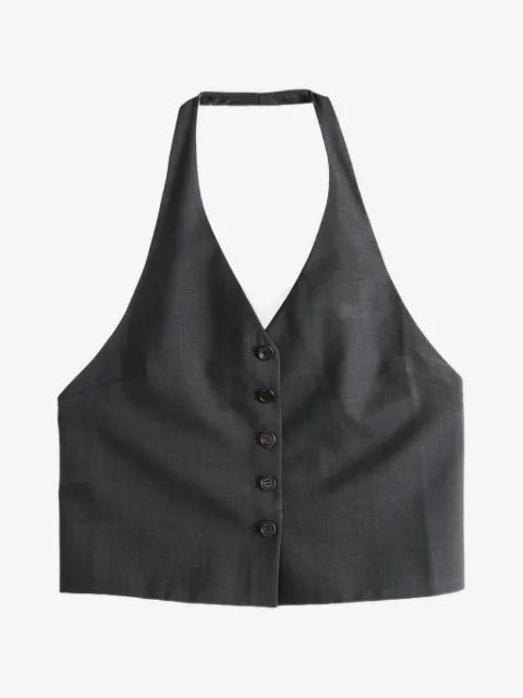 Amomento 홀터넥 버튼업 탑