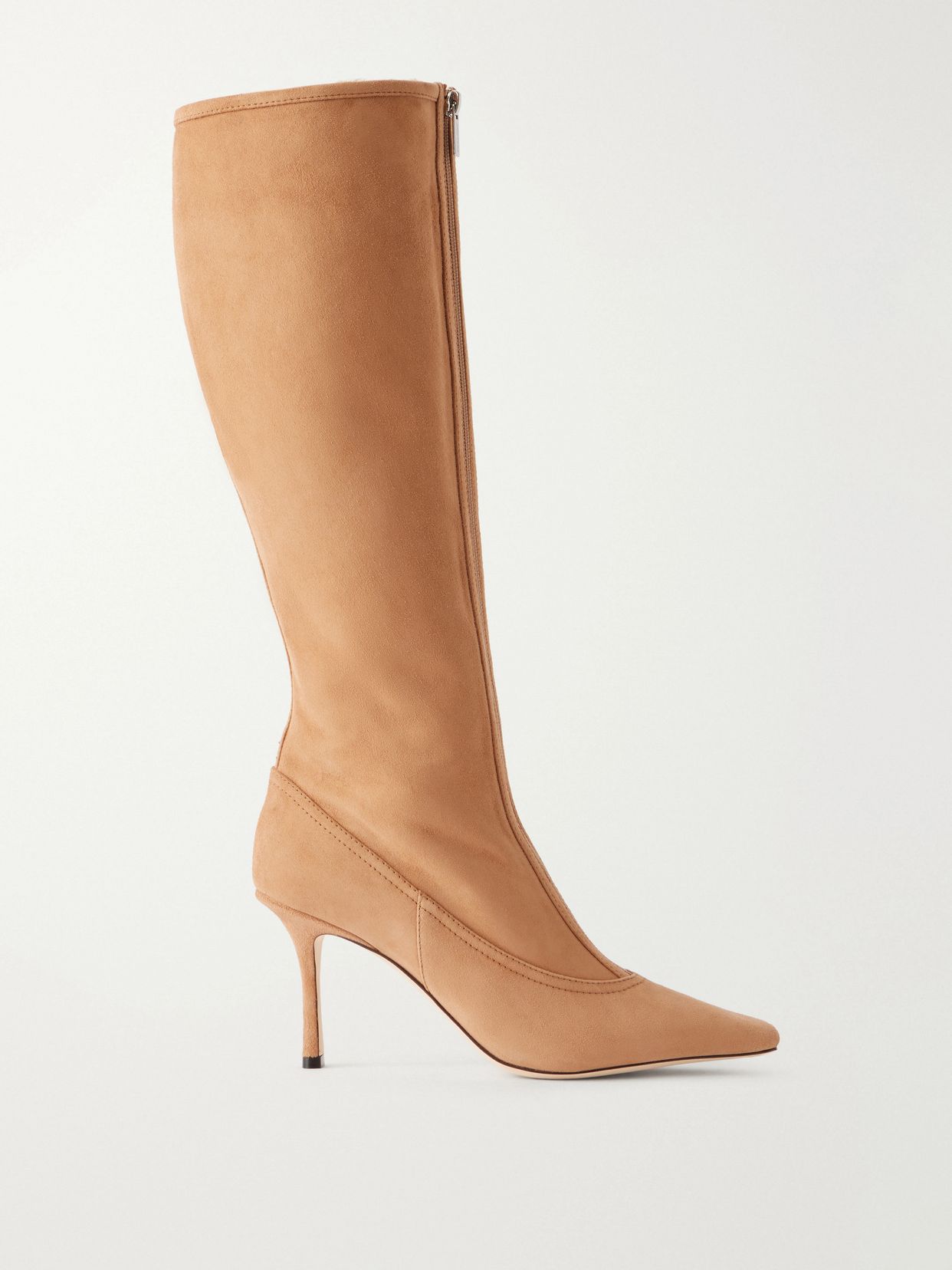 JIMMY CHOO 조지 85 패널 스웨이드 무릎 부츠