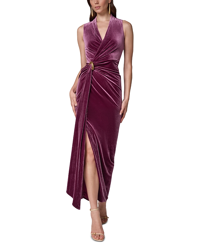Donna Karan/ DK  슬리브리스 벨벳 랩 맥시 드레스
