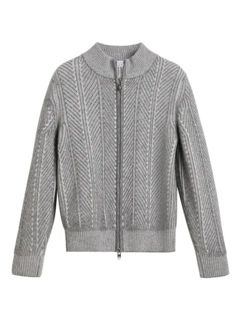 Brunello Cucinelli Kids 바니즈 집업 가디건