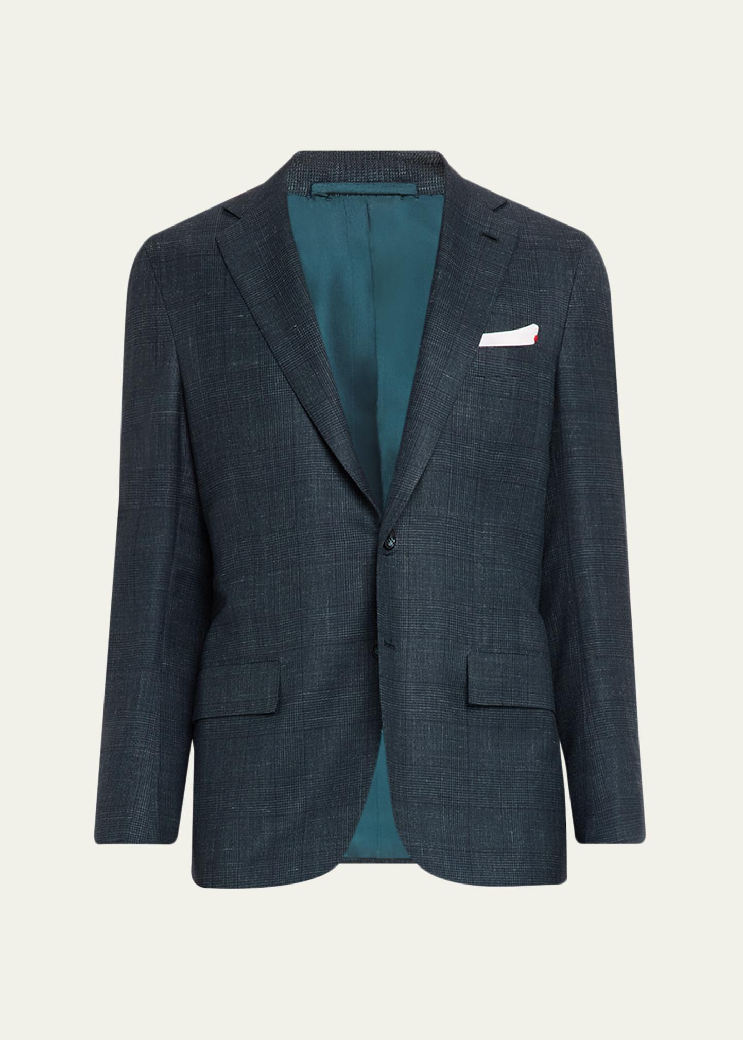 KITON 남성 톤온톤 체크 캐시미어 투피스 수트