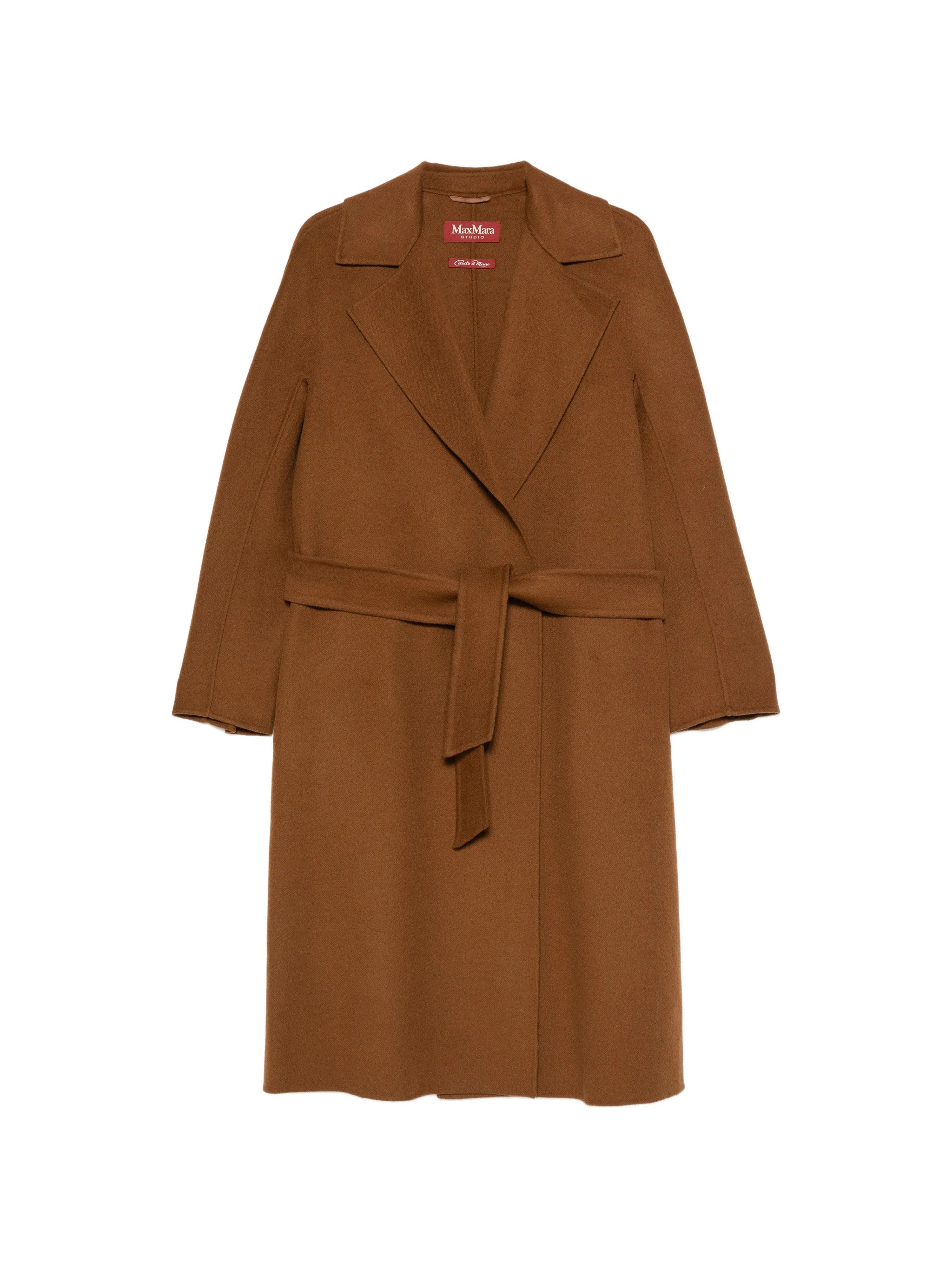 MAX MARA STUDIO 맥스마라 스튜디오 더블 드랩 울 캐시미어 실크 벨트 자켓
