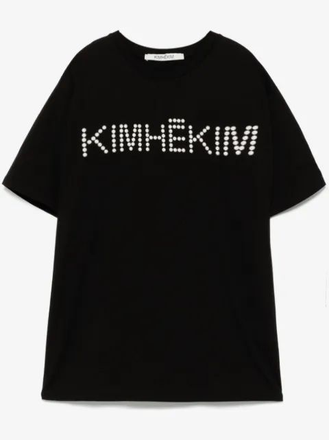KIMHĒKIM 진주 장식 로고 티셔츠