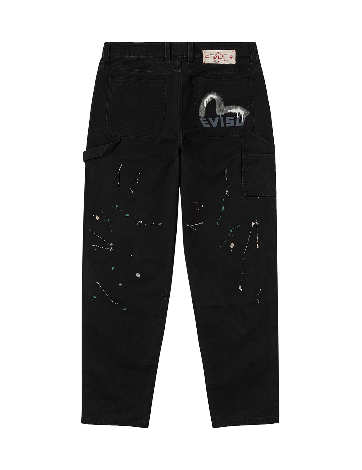 EVISU 시걸 프린트 스프레이 염색 치노 팬츠