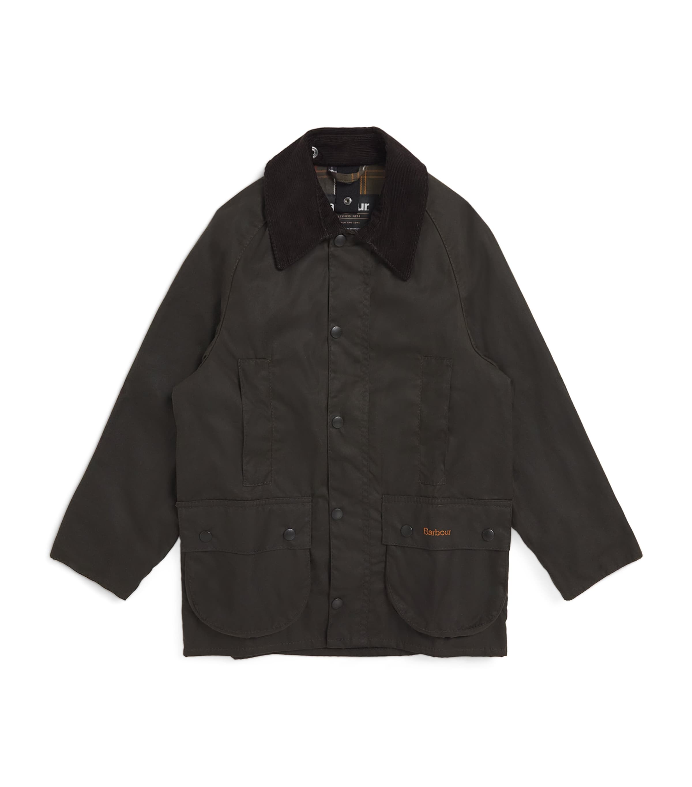 Barbour Kids 왁스드 보포트 자켓