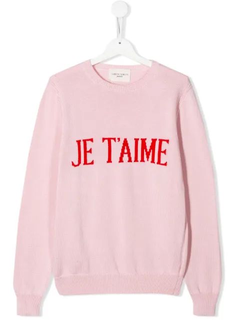 Alberta Ferretti Kids 틴 슬로건 자수 점퍼
