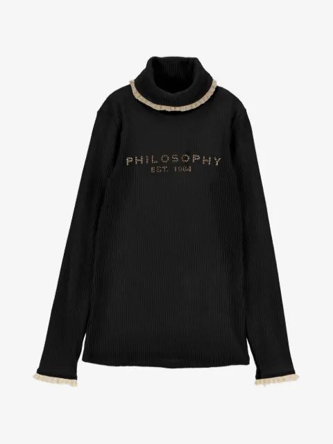 Philosophy Di Lorenzo Serafini Kids 러플 트림 리브드 니트 스웨터