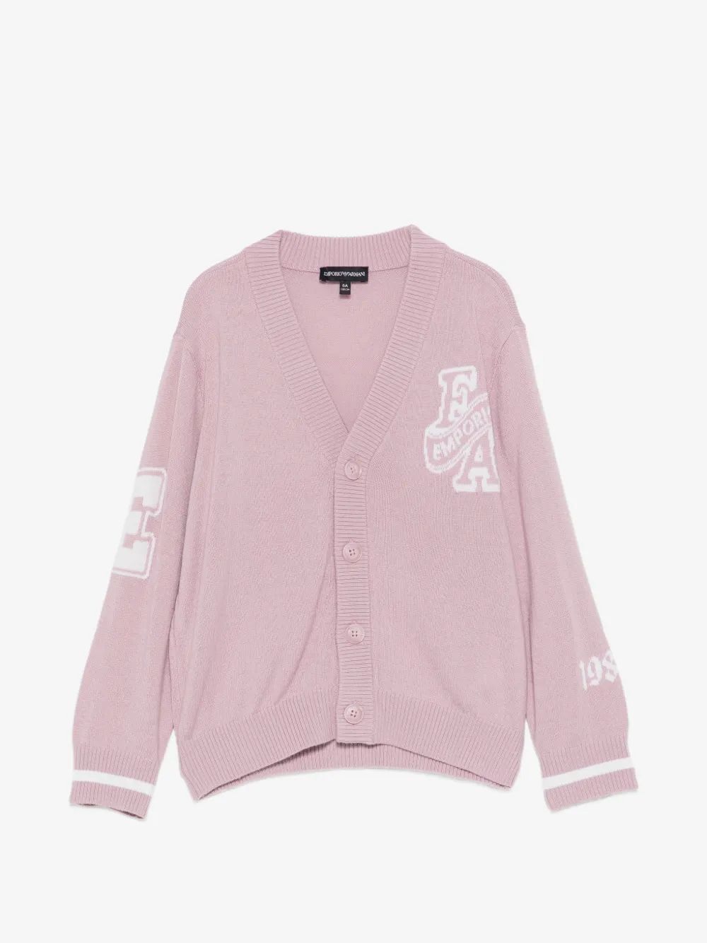 Emporio Armani Kids 로고 인타르시아 니트 가디건
