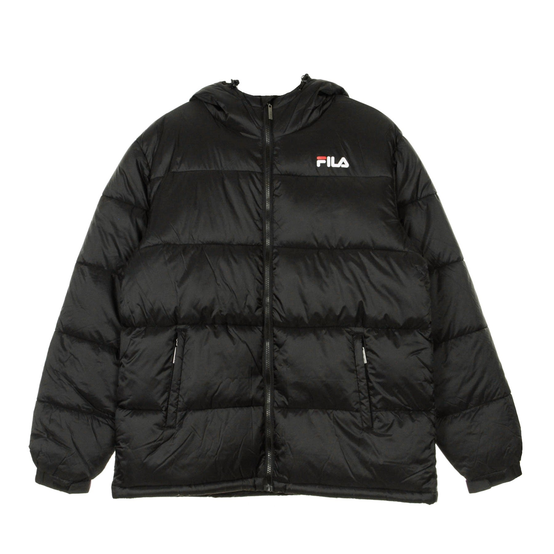 FILA 남성 스쿠터 퍼프 자켓 블랙 아이리스 트루 레드 브라이트 화이트