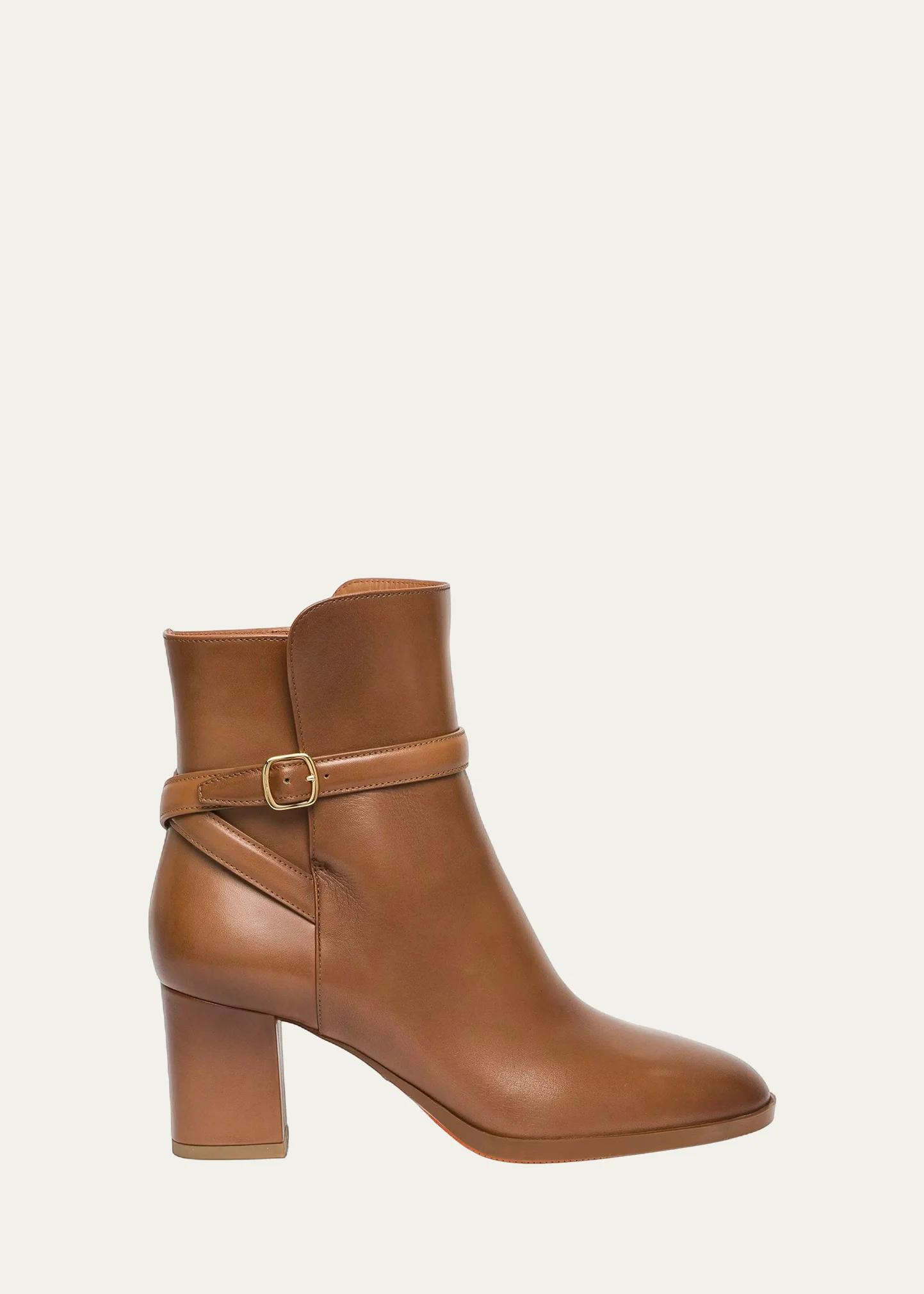 SANTONI 앤디 65MM 가죽 블록힐 부티
