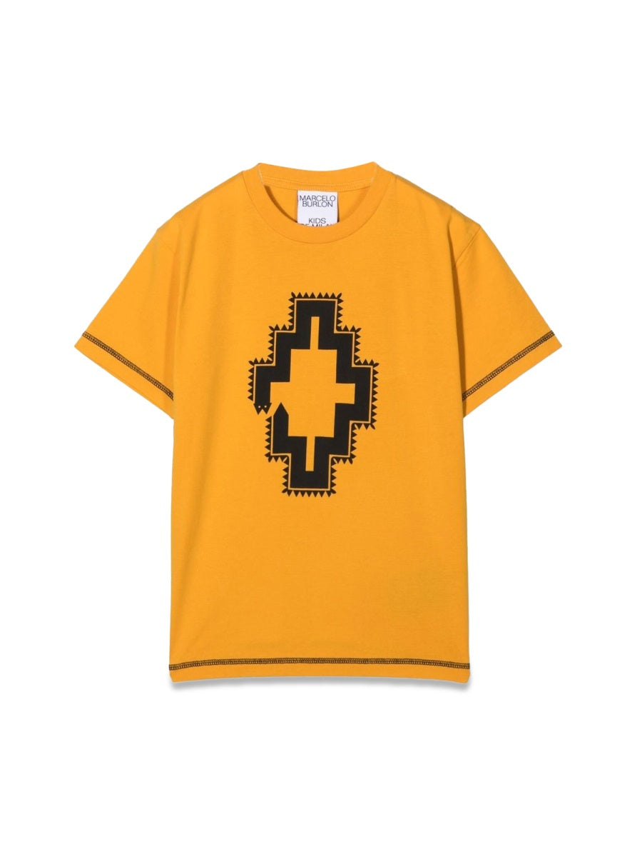 Marcelo Burlon Kids 마르셀로 불론 카운티 오브 밀란 미니 코튼 그래픽 티