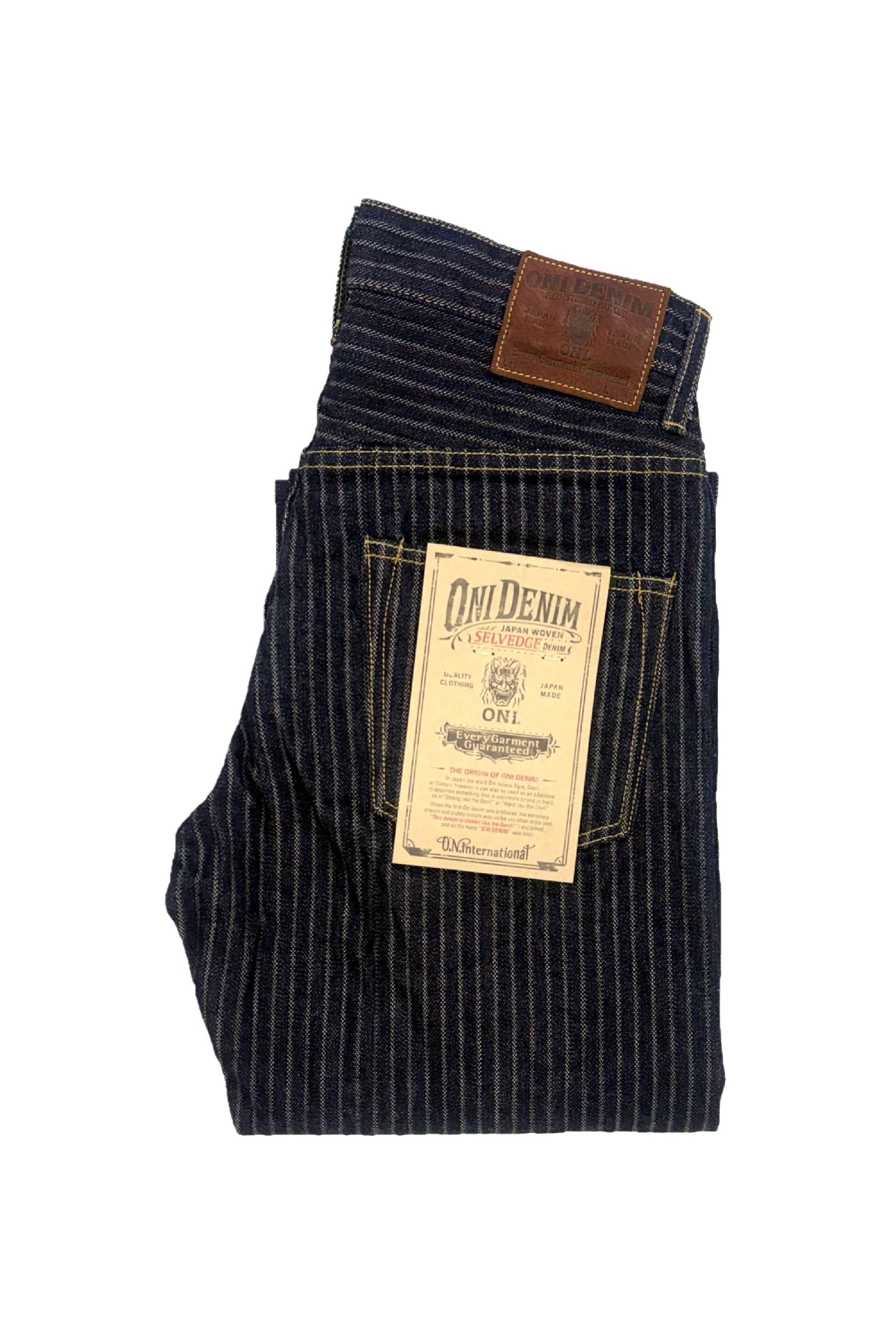 ONI DENIM 오니 266 HJS 드롭 니들 자카드 스트라이프 릴렉스 스트레이트