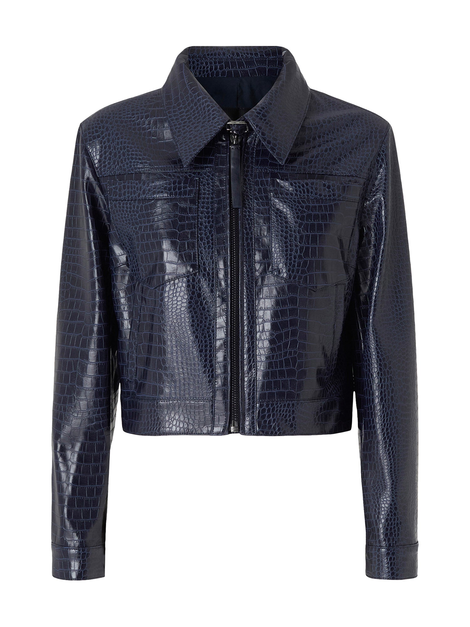 PINKO 악어 가죽 효과 항공 자켓