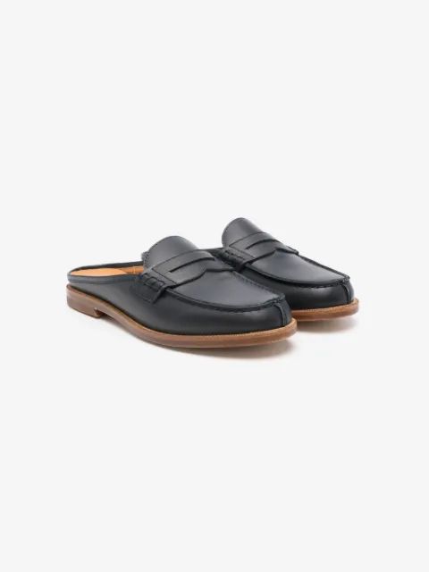 Gallucci Kids 페니 슬롯 가죽 슬리퍼