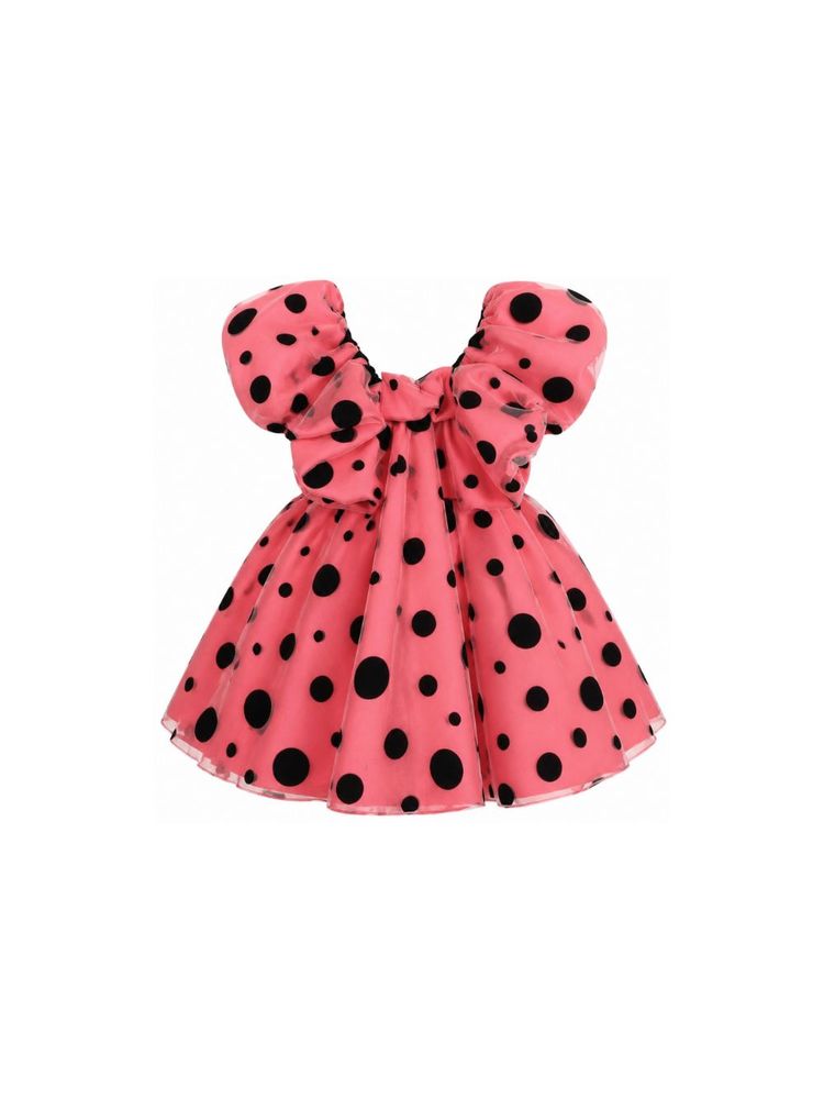 Marc Jacobs Kids 폴카 도트 퍼프 슬리브 원피스
