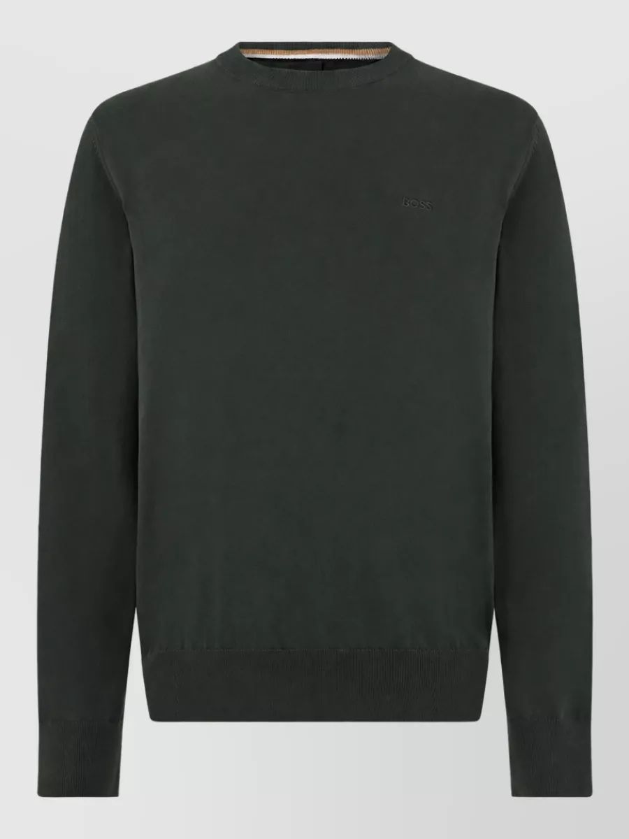 HUGO BOSS 코튼 크루넥 롱슬리브 스웨터