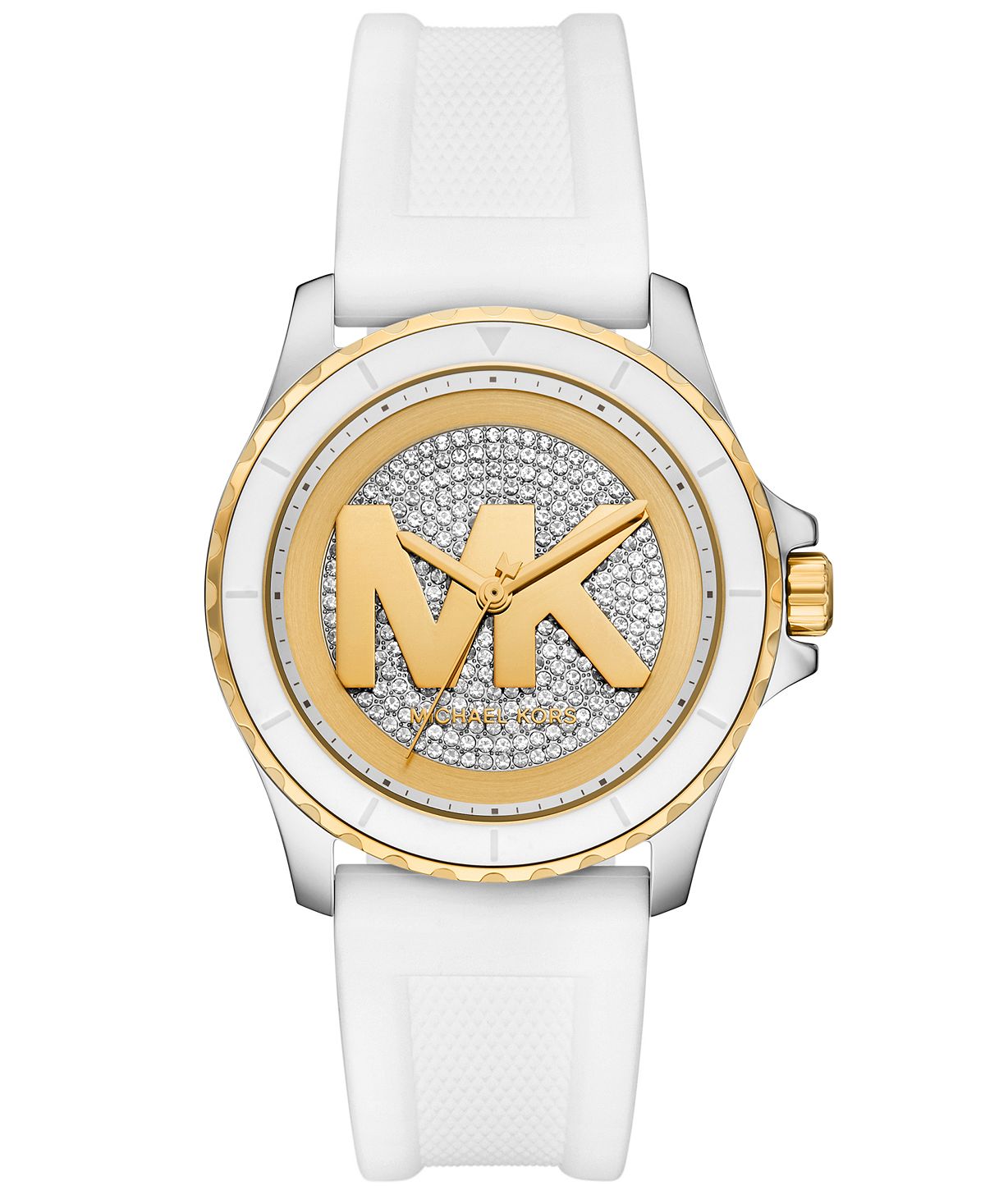 Michael Kors 마이클 여성용 쿼츠 방수 화이트 실리콘 시계 43mm