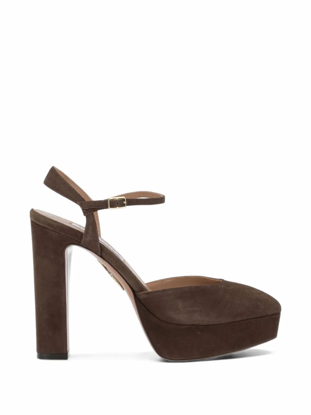 AQUAZZURA 아미라 플래토 스웨이드 플랫폼 펌프스