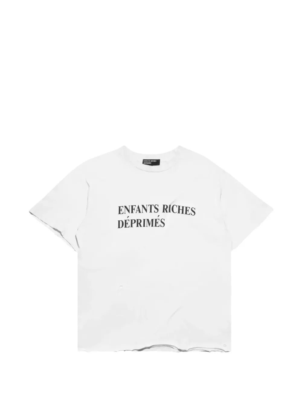 ENFANTS RICHES DÉPRIMÉS 로고 프린트 디스트레스드 티셔츠