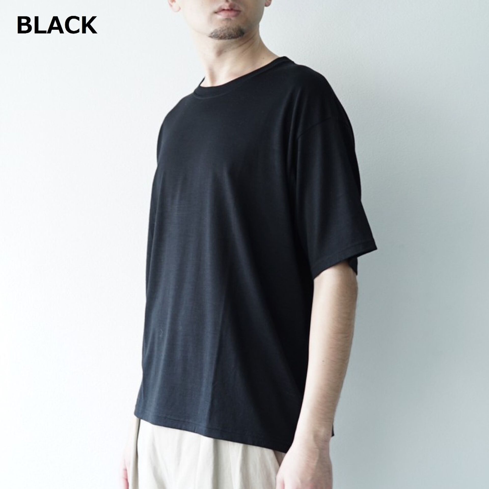 COLINA 카페르티카 CAP704CS16 슈퍼 120s 워셔블 울 저지 오버사이즈 티
