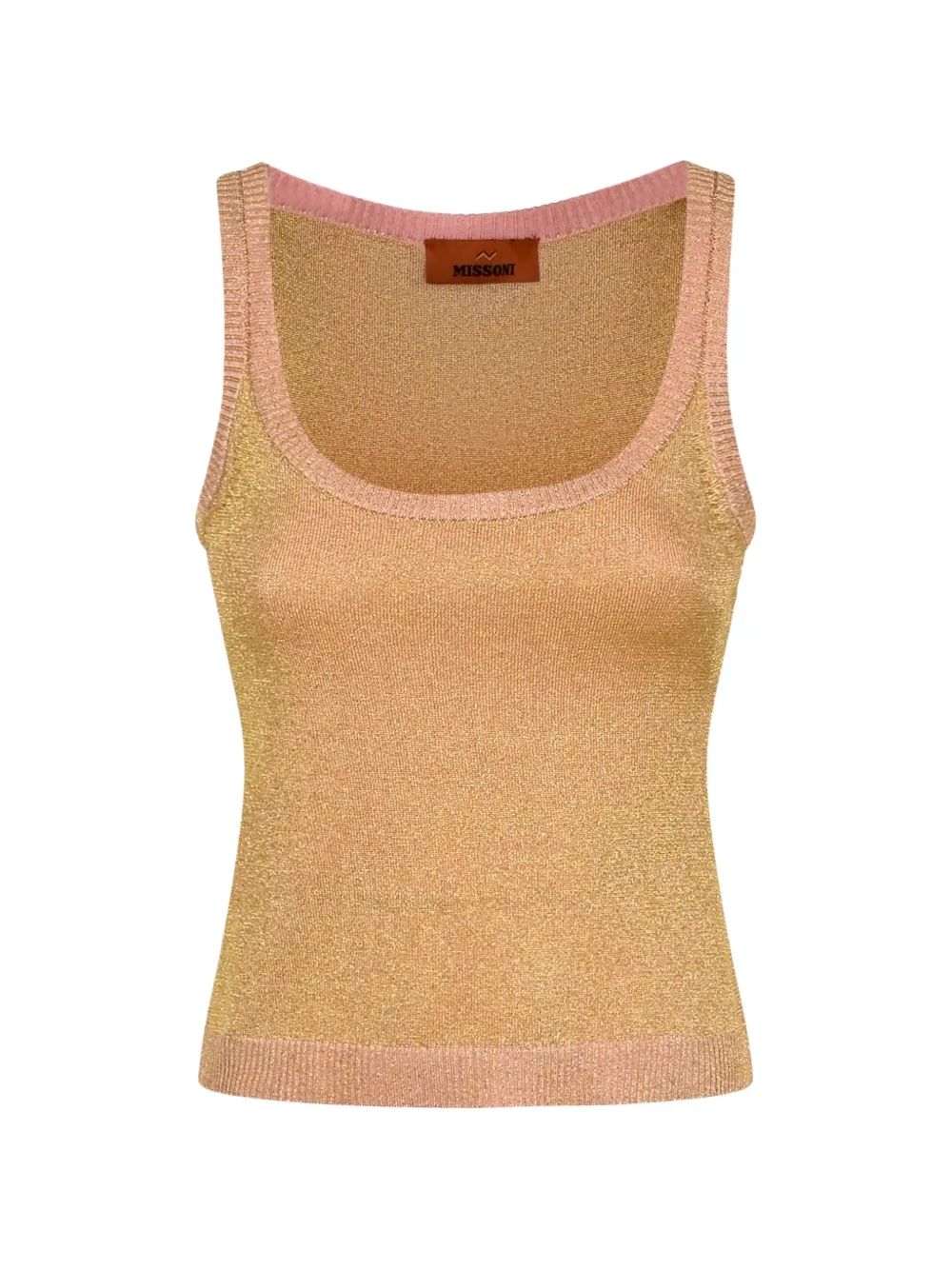 MISSONI 메탈릭 효과 스쿱넥 탑