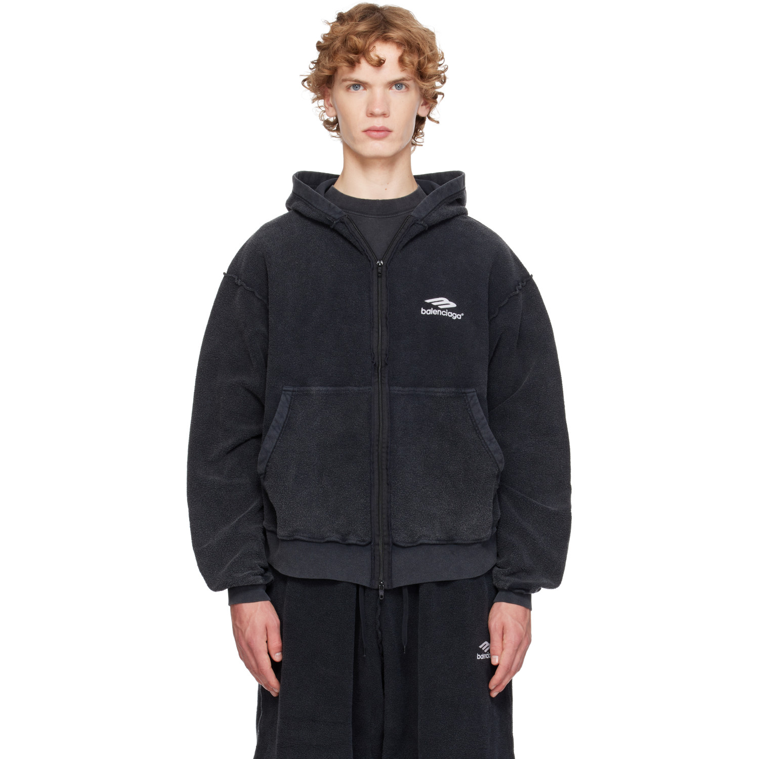 BALENCIAGA 3B 스포츠 아이콘 인사이드 아웃 집업 후드